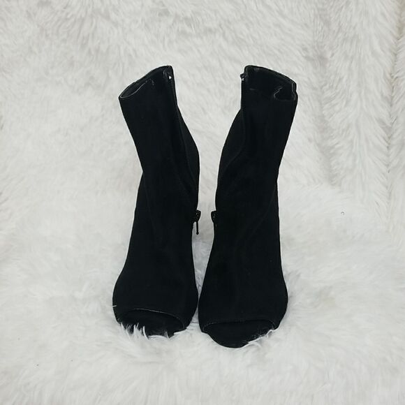 Wild Diva 4inch Black Open-Toe Ankle Booties - Picture 2 of 5